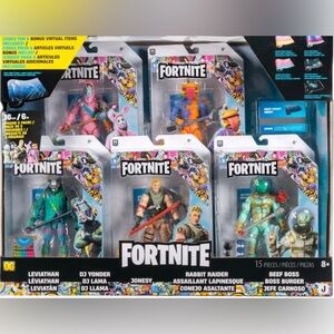 Fortnite Action Figure Collection - Blue, Pink, Orange, Green
